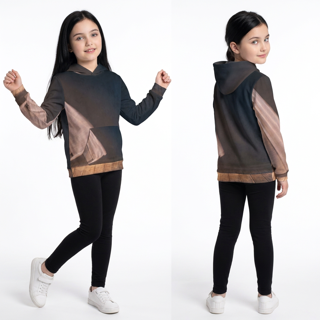 गोल्डन ऑवर कर्टन आर्ट Kids Hoodie