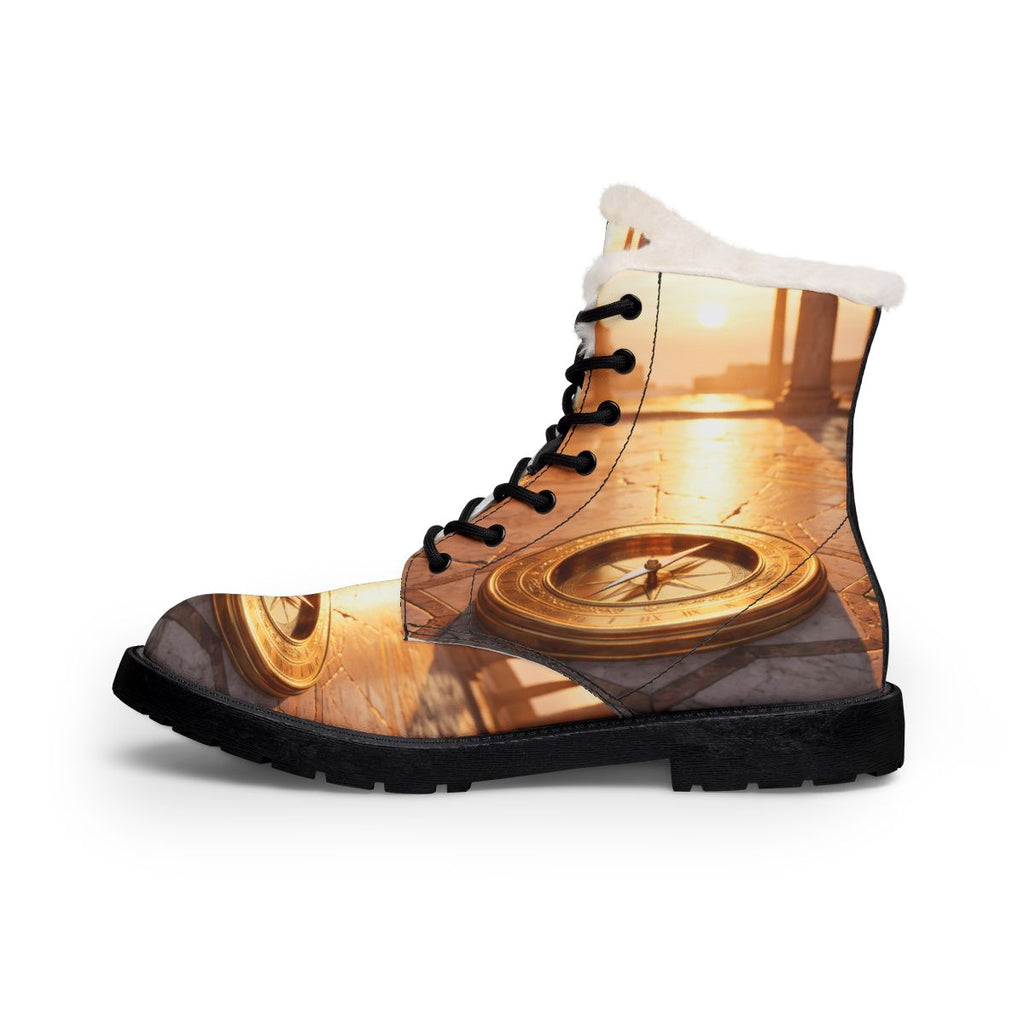 Women's Fur & Leather Boots - Golden Meridian | Echovira...
