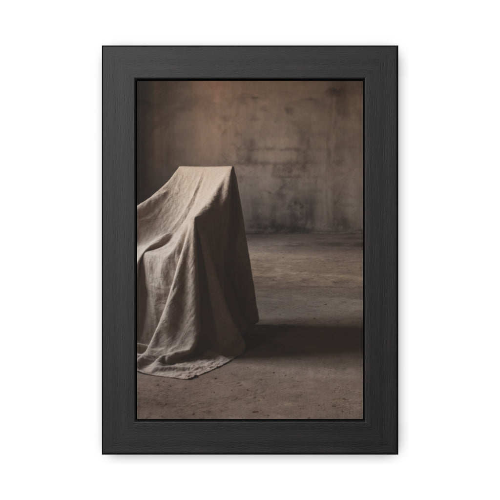Framed Poster - Draped Minimalist Form — Portrait