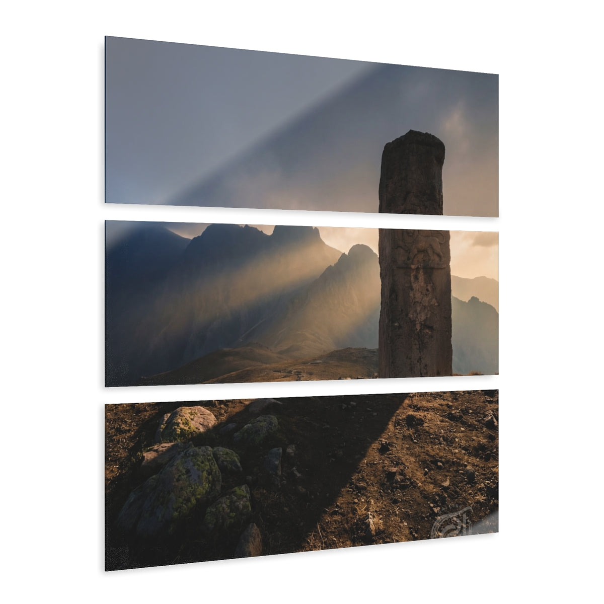 Acrylic Prints - Sentinel Triptych Mountain Wall Art —... |...