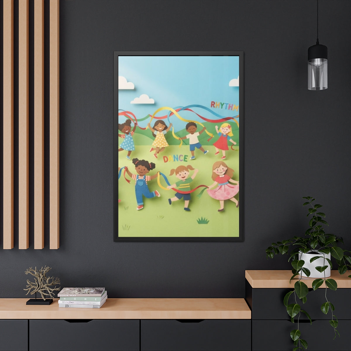 Framed Poster - Joyful Meadow Ribbon Dance — Portrait (8×12...