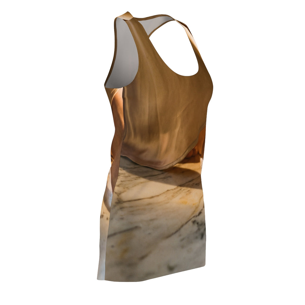 Women's Cut & Sew Racerback Dress - Golden Hour Satin Walk |...
