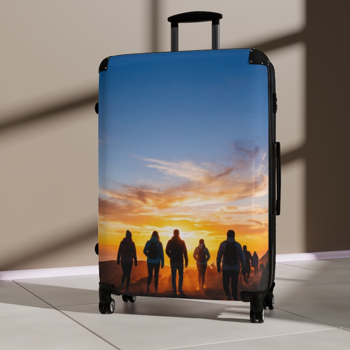 Suitcase - Golden Horizon Rolling Luggage | Echovira Gallery