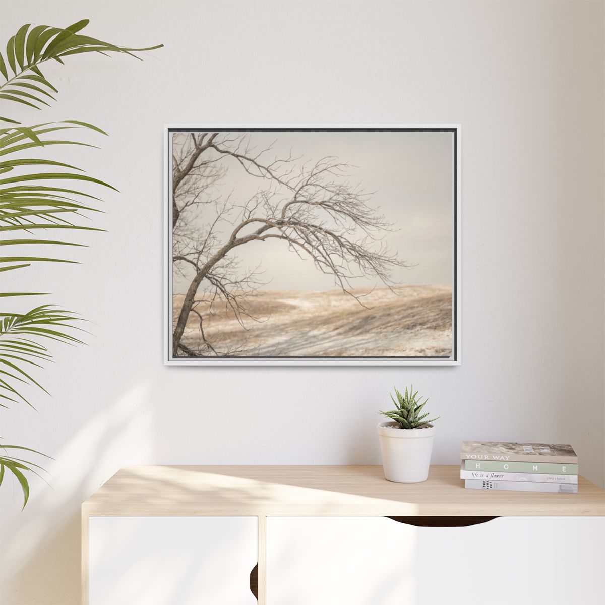Matte Canvas, Framed - Winter Branch Solitude Landscape —......