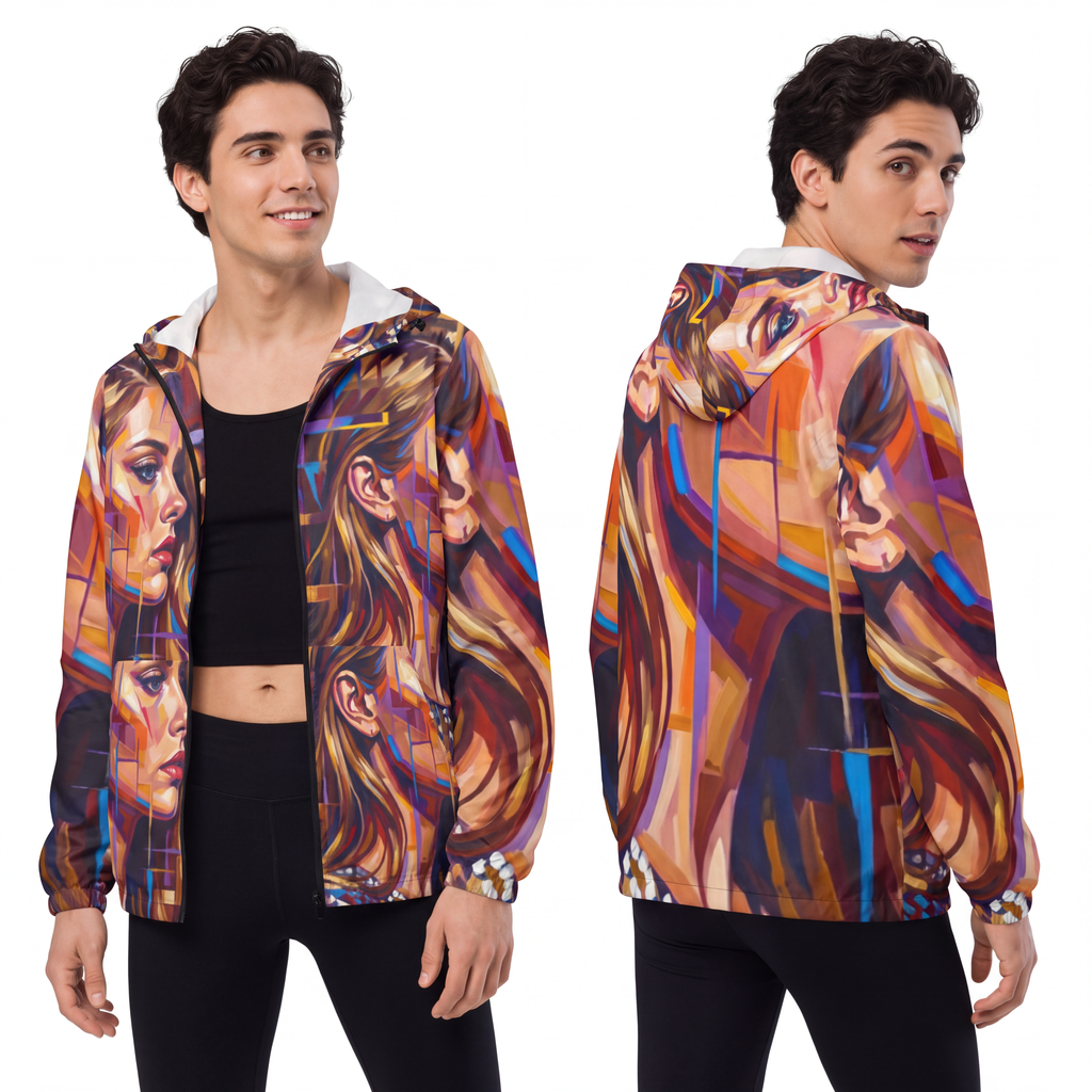 Men's Windbreaker Jacket - Shattered Elegance | Echovira...