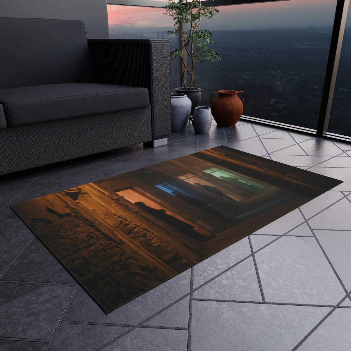 Outdoor Rug - Midnight Echoes Patio Accent | Echovira...