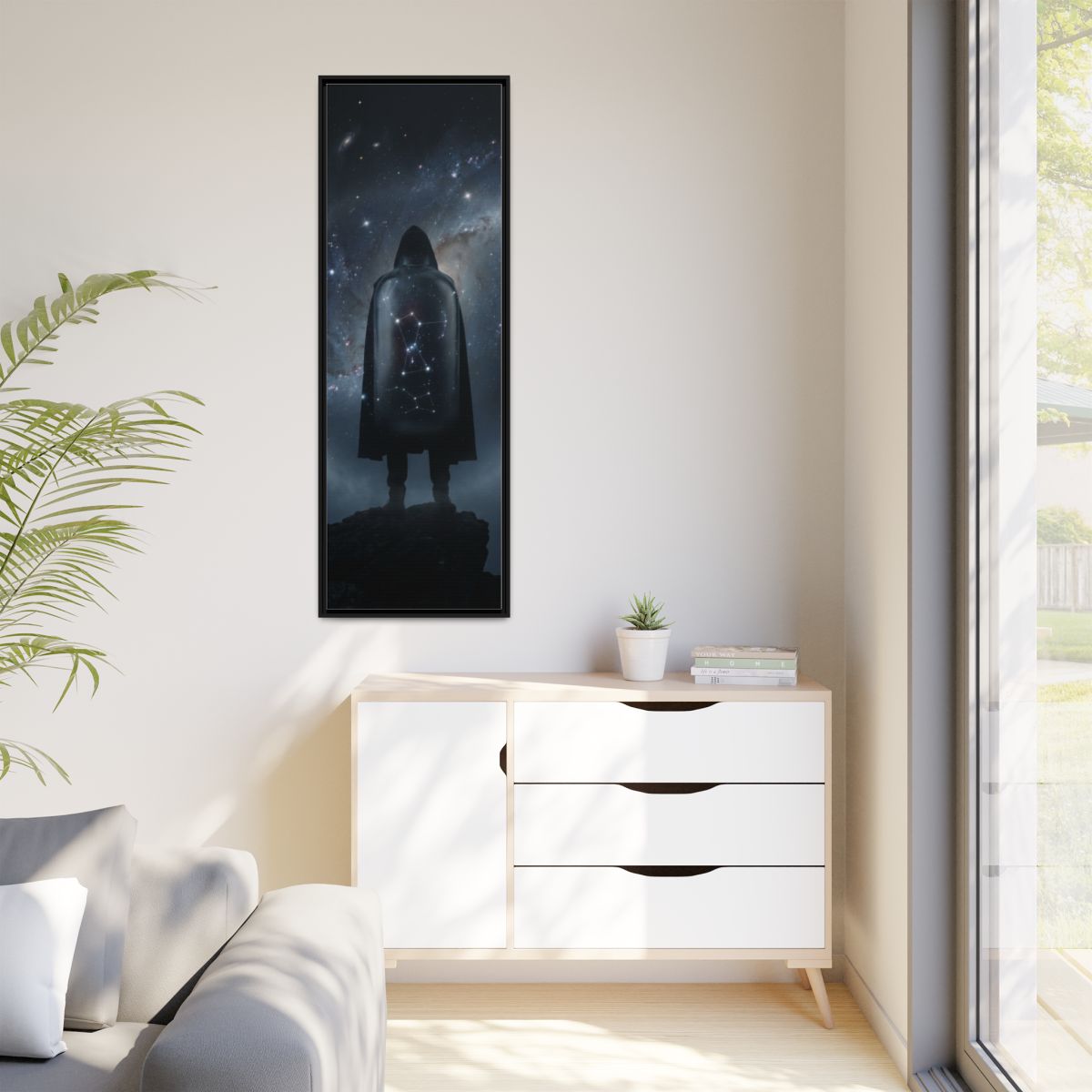 Matte Canvas, Framed - Cosmic Sentinel Orion Constellation...