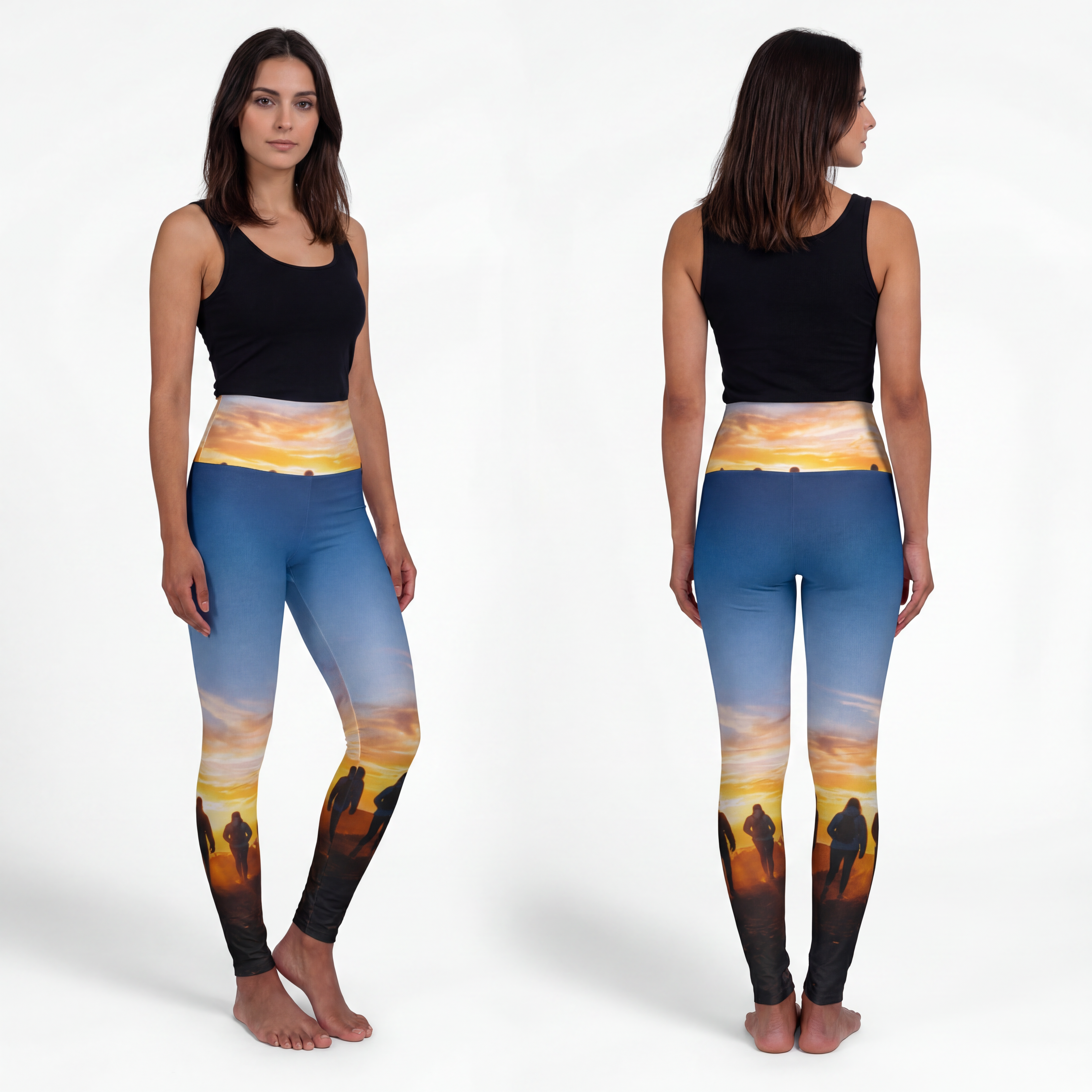 Yoga Leggings - Sunset Horizon