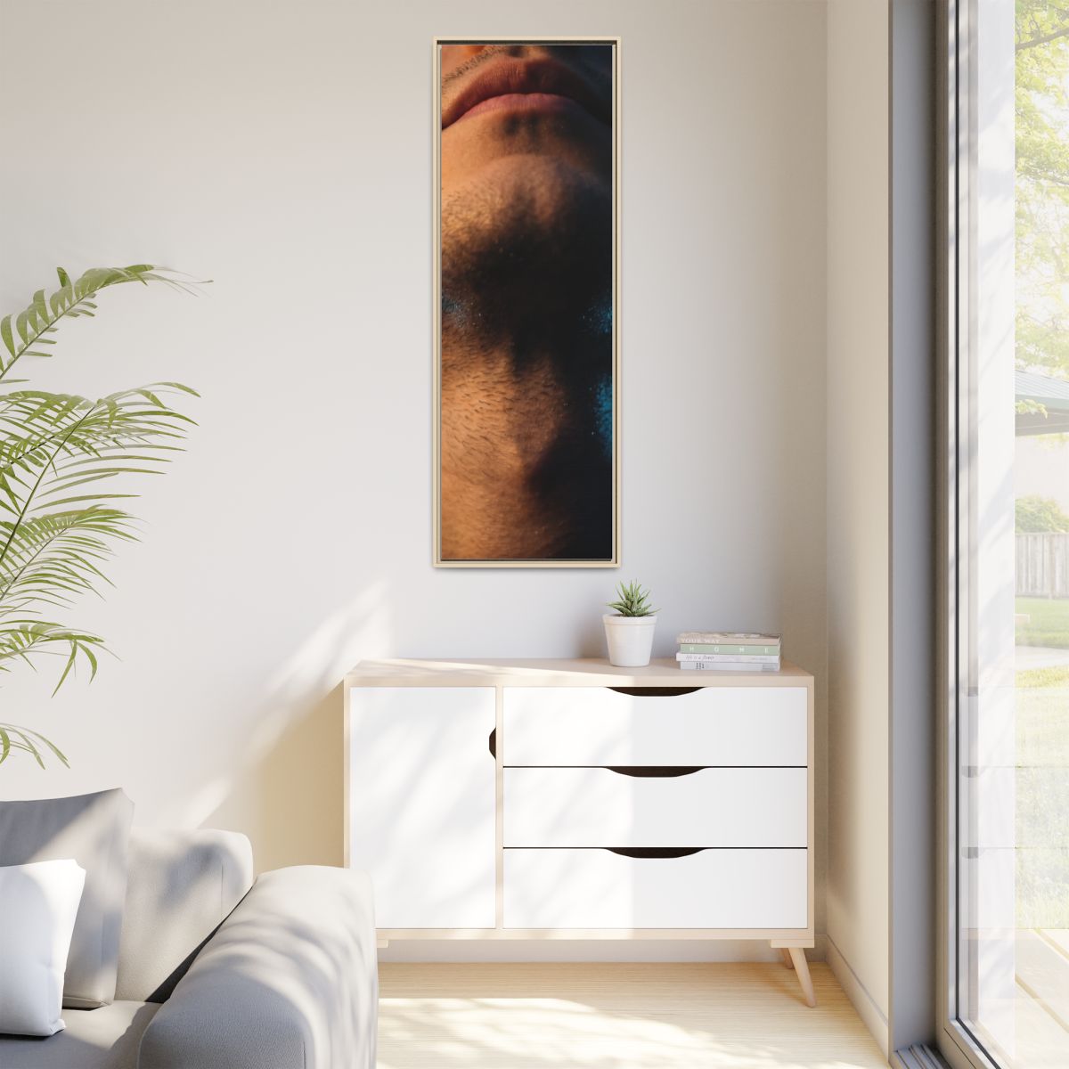 Matte Canvas, Framed - Neon Shadows Cinematic Portrait Art...