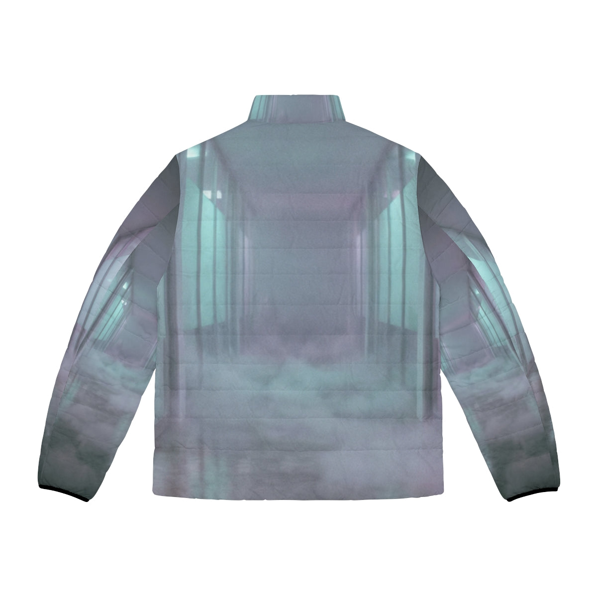 Men's Puffer Jacket - Liminal Corridor Fog Art Print |...