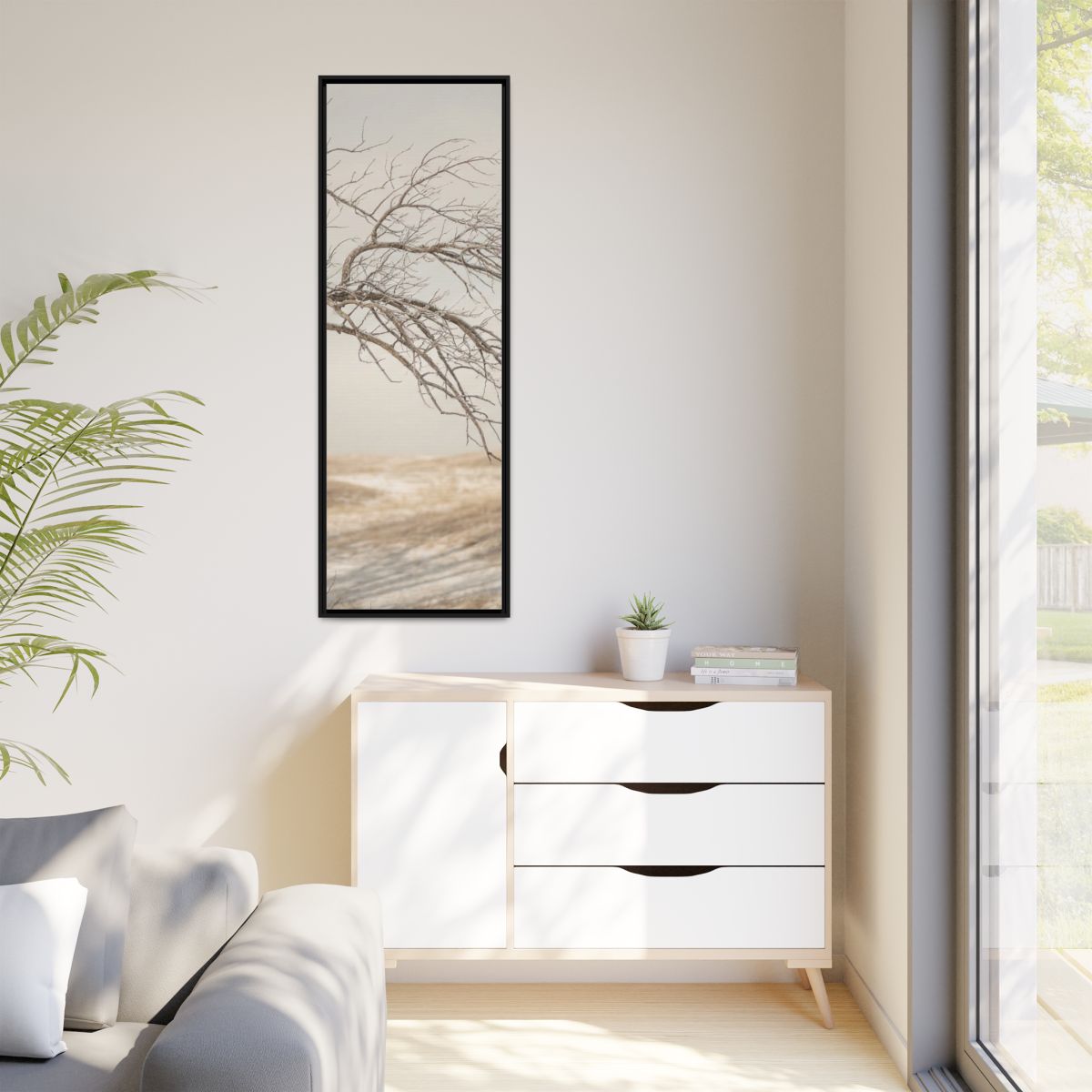 Matte Canvas, Framed - Winter Branch Solitude Landscape —......