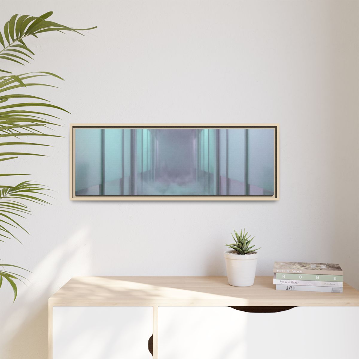 Matte Canvas, Framed - Liminal Corridor Fog Art Print —... |...