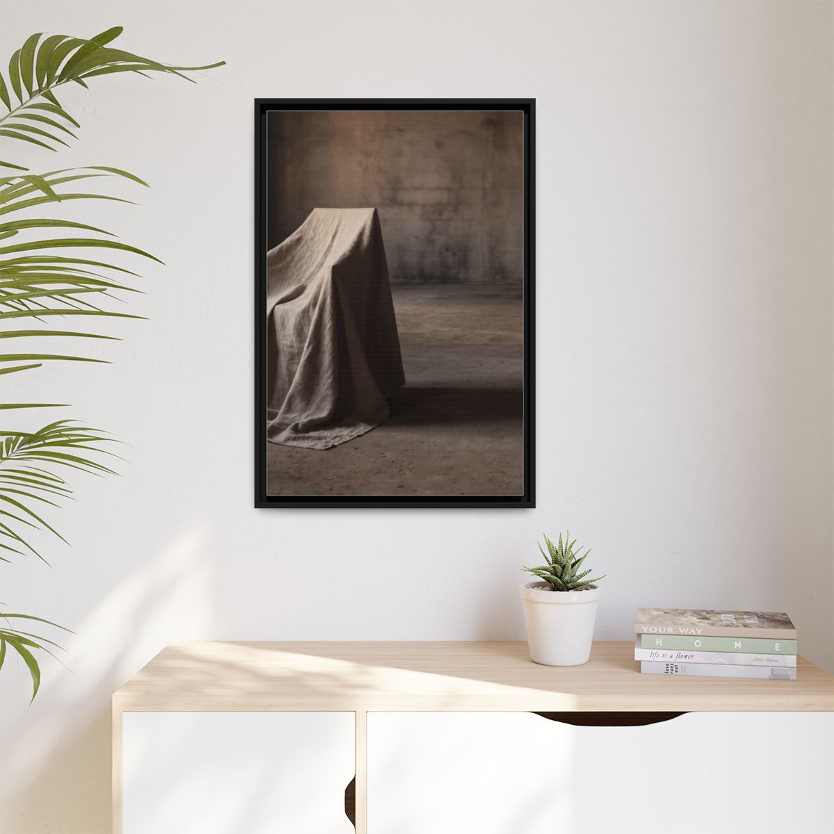 Matte Canvas, Framed - Draped Silence Still Life Art... |...