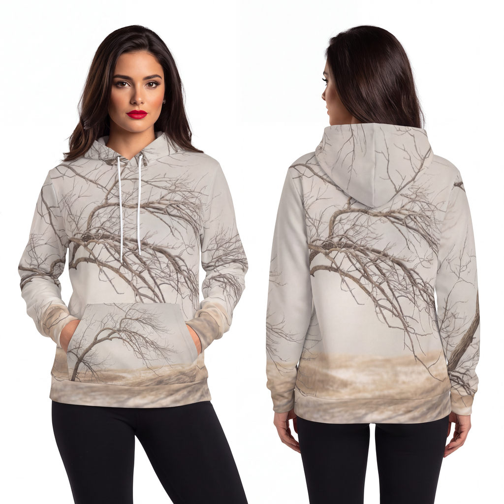 Fashion Hoodie - Winter Branch Solitude Landscape | Echovira...
