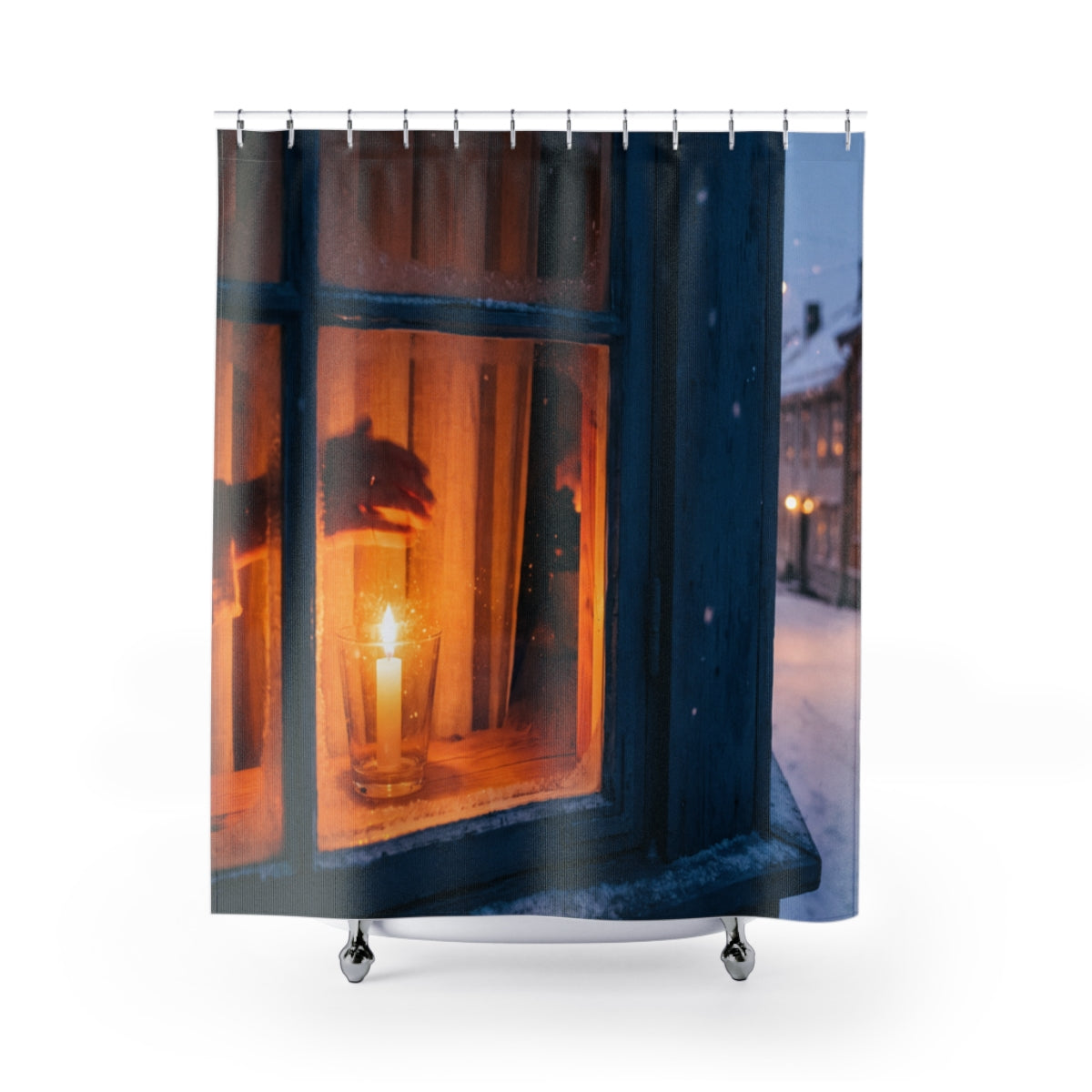 Shower Curtain - Twilight Snow Sanctuary | Echovira Gallery