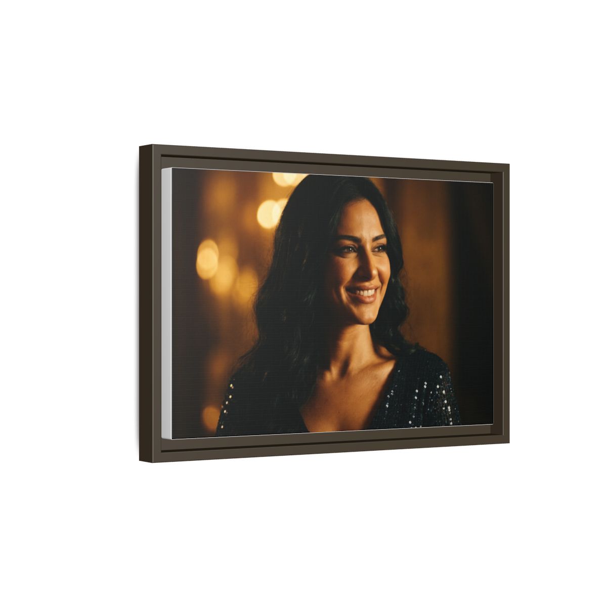 Framed Canvas Art - Golden Glamour — Espresso / 1.25"