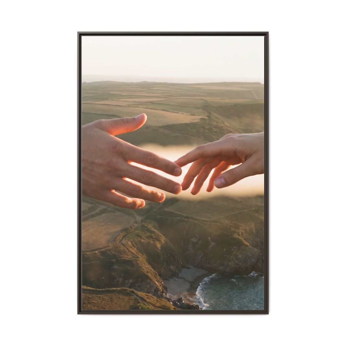 Matte Canvas, Framed - The Infinite Touch | Ethereal Coastal...