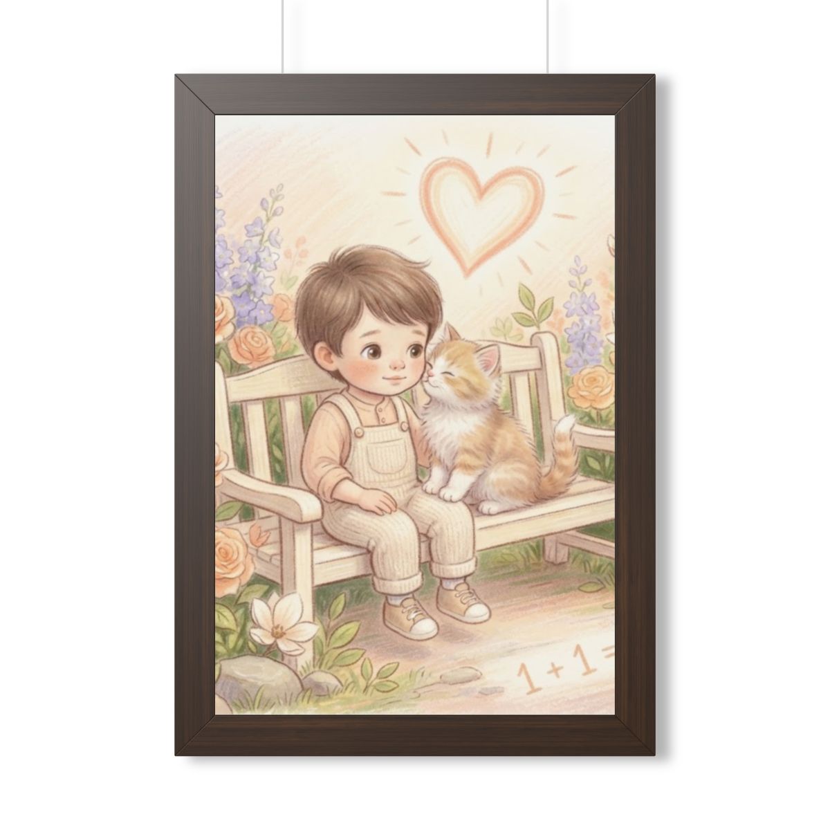 Framed Vertical Poster - Tender Garden Friendship Storybook...