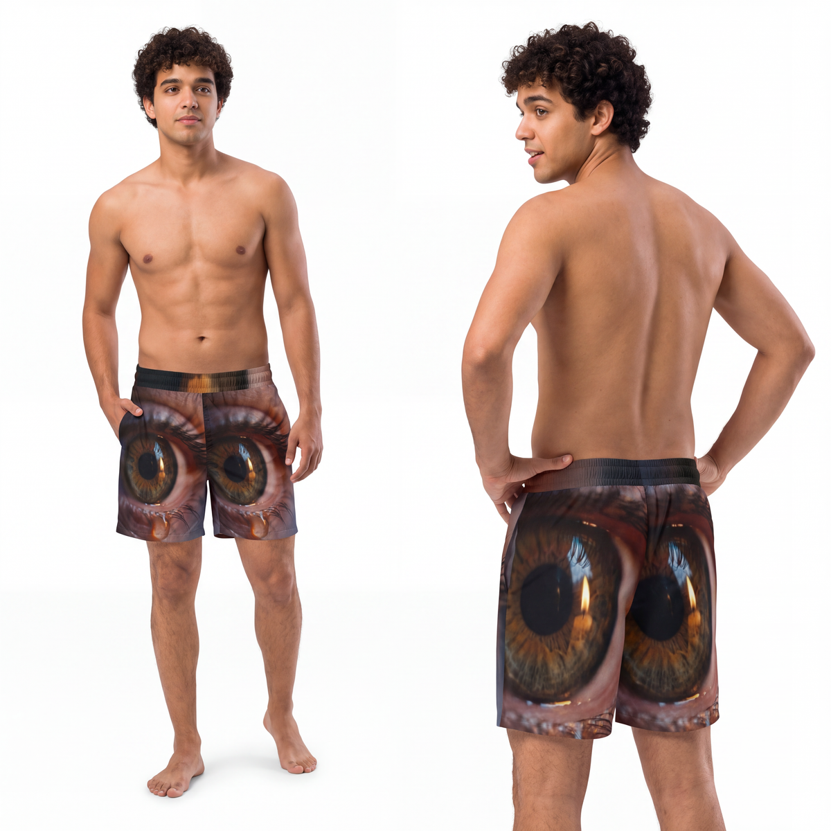 Men's Mid-Length Swim Shorts - Amber Iris Reflection Fine......