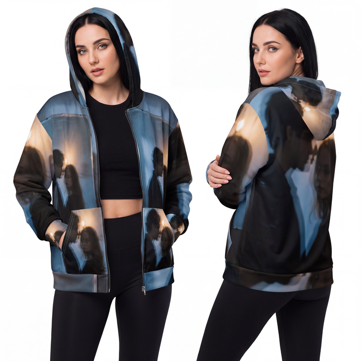 Midnight Shadow Zip Hoodie - Cinematic Cozy Outerwear