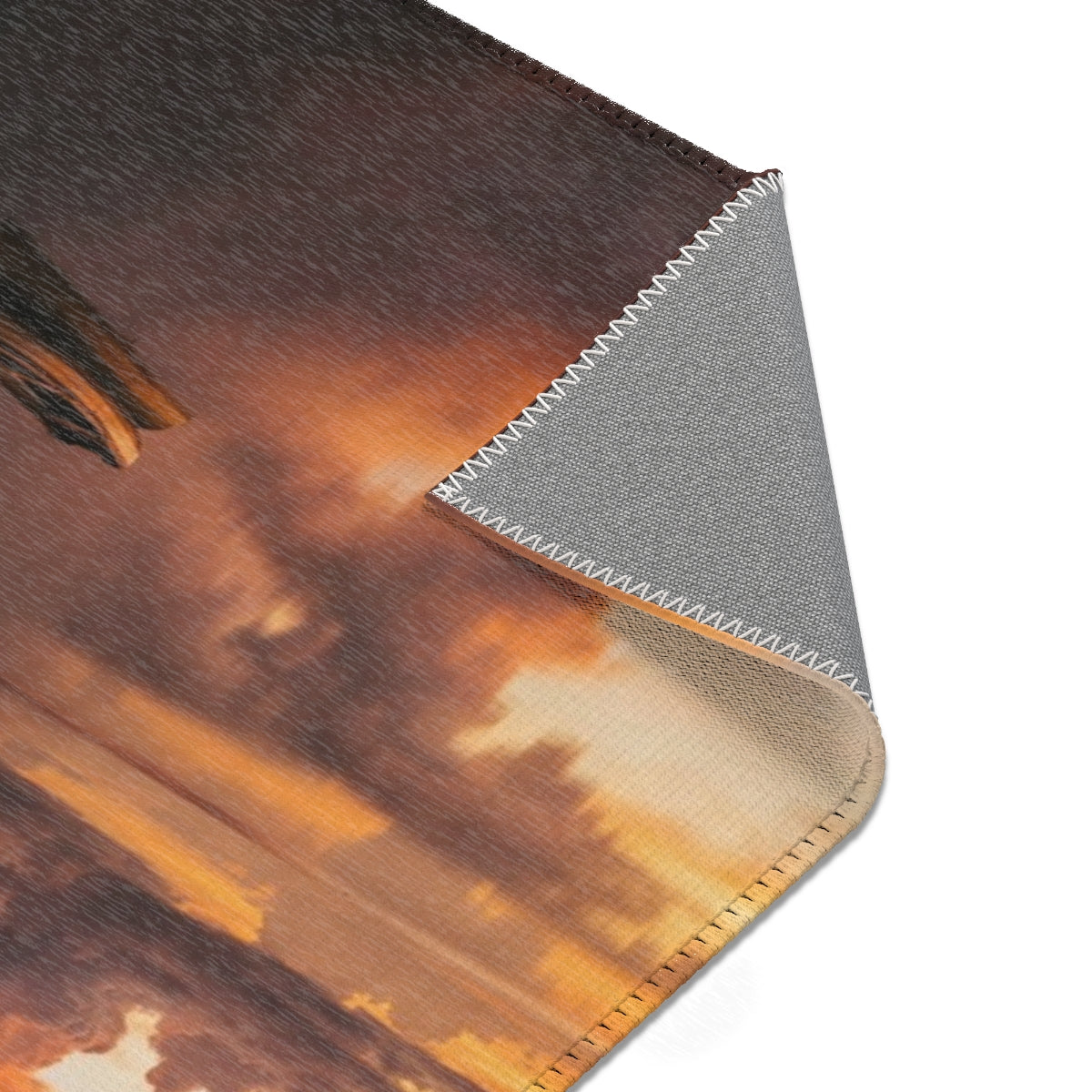 Area Rug - Golden Sunset Lake Horizon | Echovira Gallery