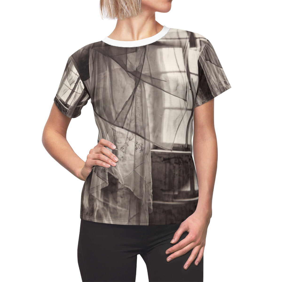Women's Cut & Sew Tee - Spectral Veils | Echovira Gallery