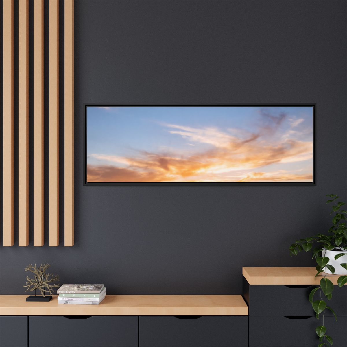 Framed Matte Canvas - Radiant Sunset Art — Black / 1.25"