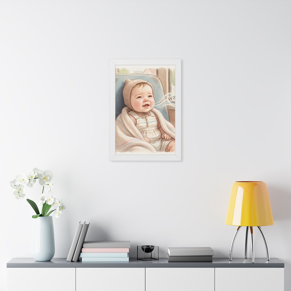 Framed Vertical Poster - Sweet Baby — White (11×14, 12×16......