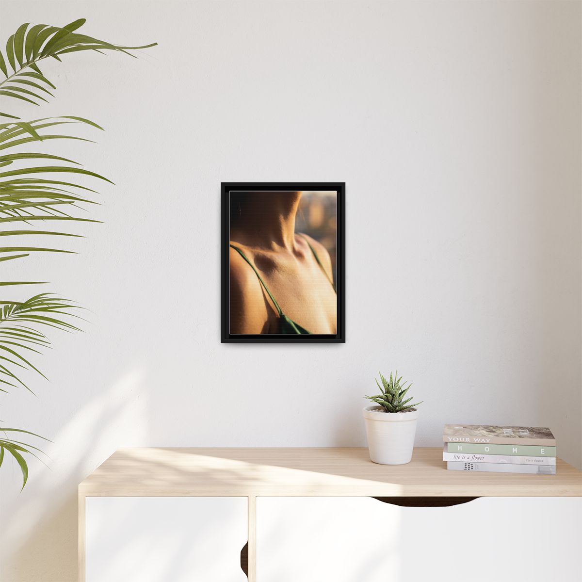 Golden Hour Matte Canvas - Framed Sunset Wall Art — Black /...