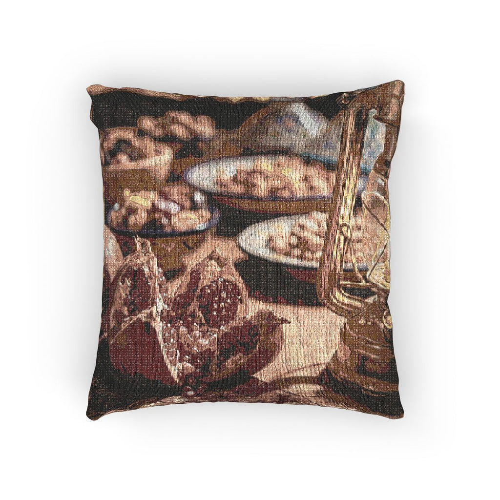 Woven Pillow - Crimson Lantern Cozy Glow | Echovira Gallery