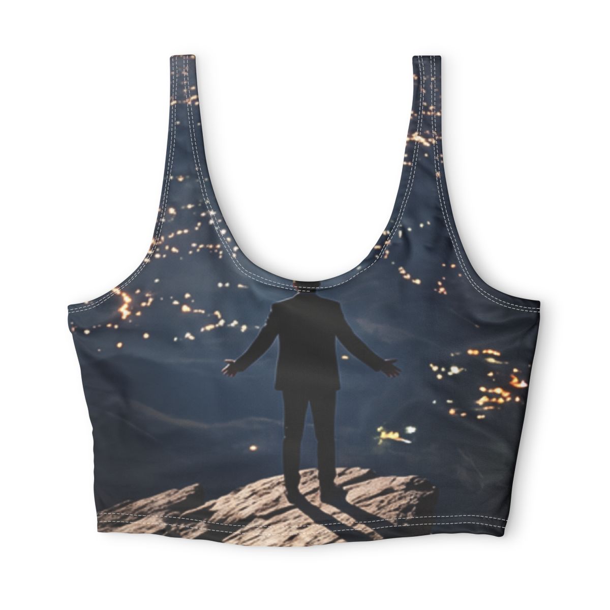 Polyester Sports Bra - Midnight Zenith | Echovira Gallery