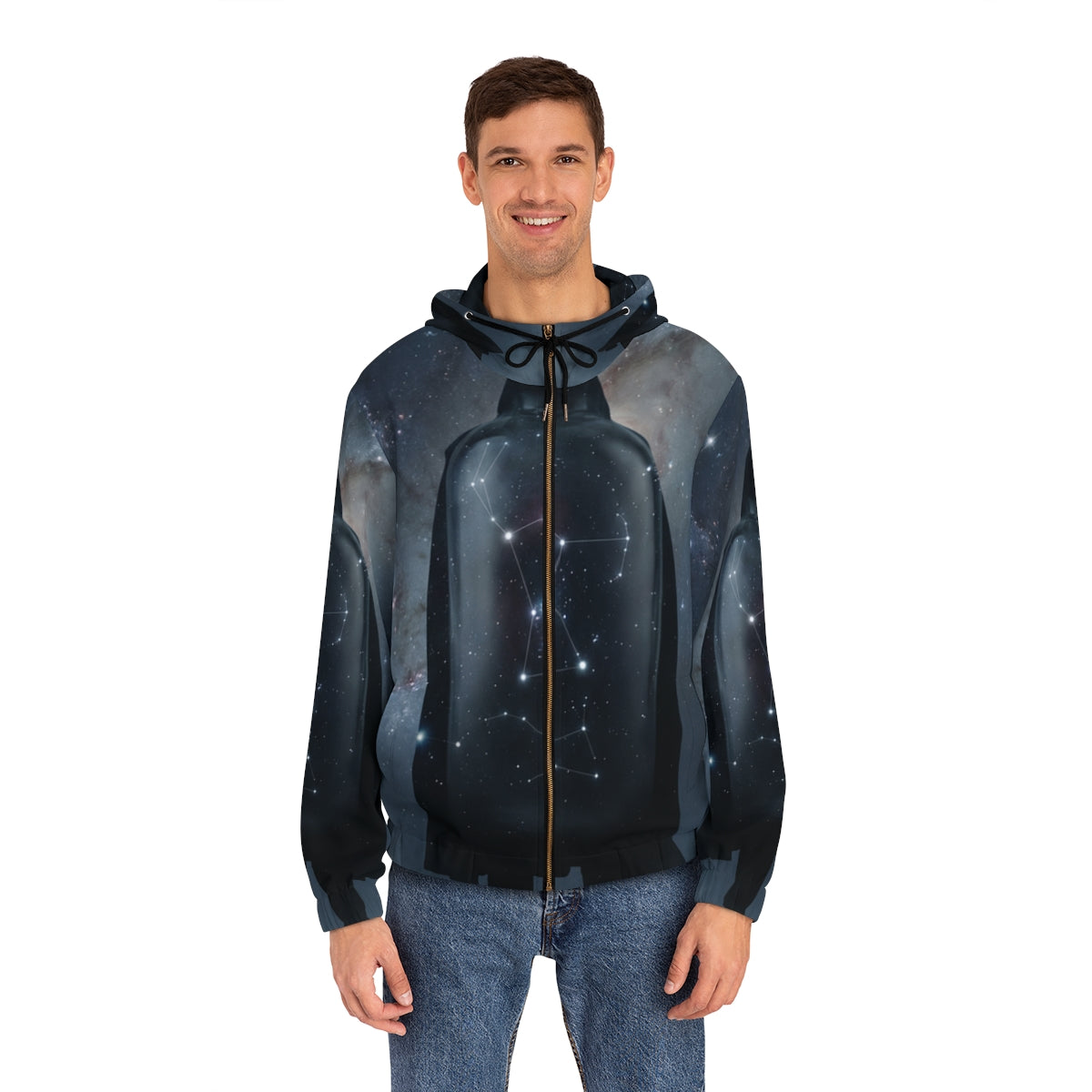 Men's Full-Zip Hoodie - Cosmic Sentinel Orion Constellation...