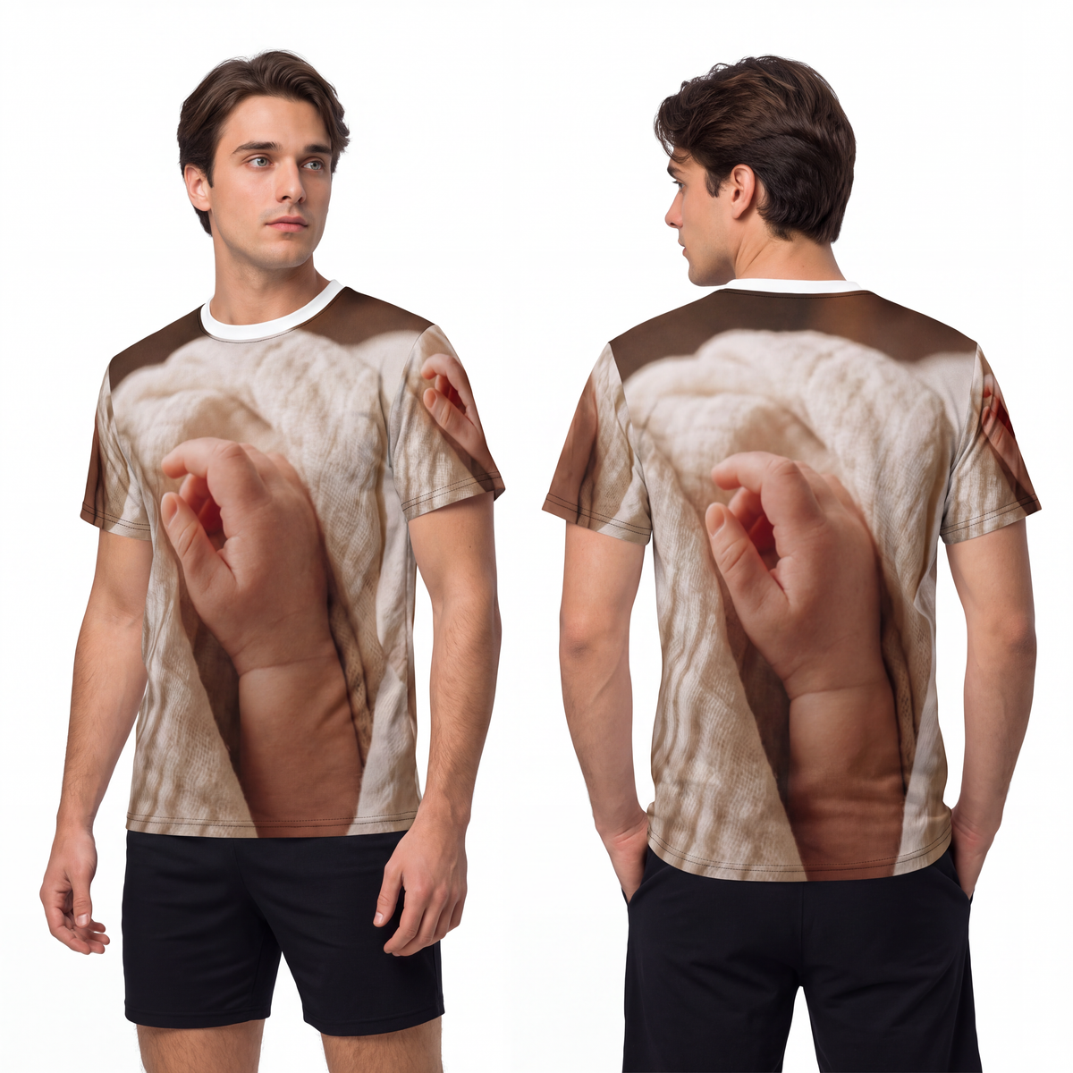 Men's Cut & Sew Tee - Cozy Cream Lounge | Echovira Gallery