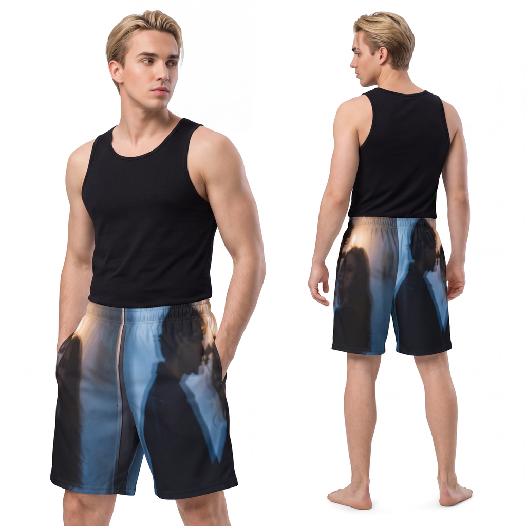 Men's Sports Shorts - Midnight Blue - Cozy Silhouette Style...