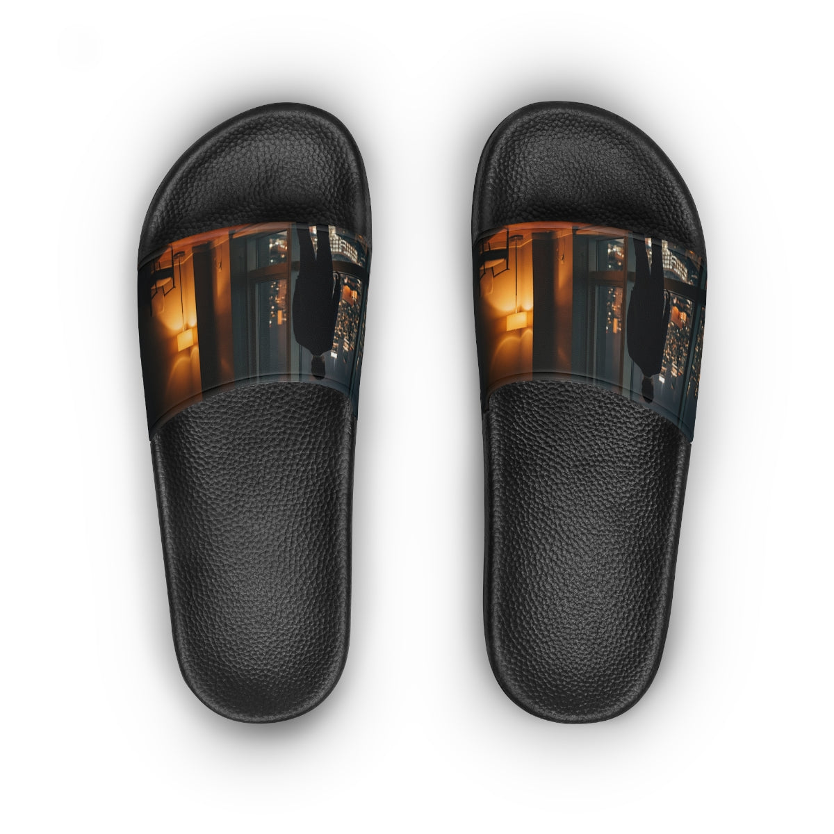 Chanclas pala de mujer con arte de paisaje urbano