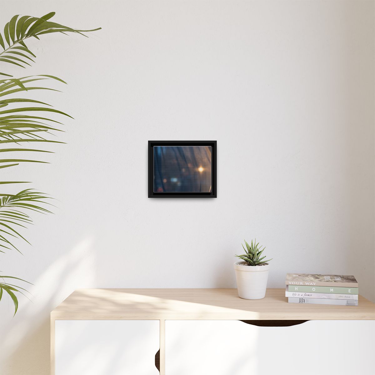 Matte Canvas, Framed - Nocturnal Solitude Silhouette — Black...
