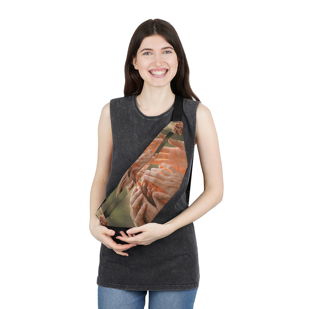 Large Fanny Pack - Golden Rays of Unity Wall Art | Echovira...