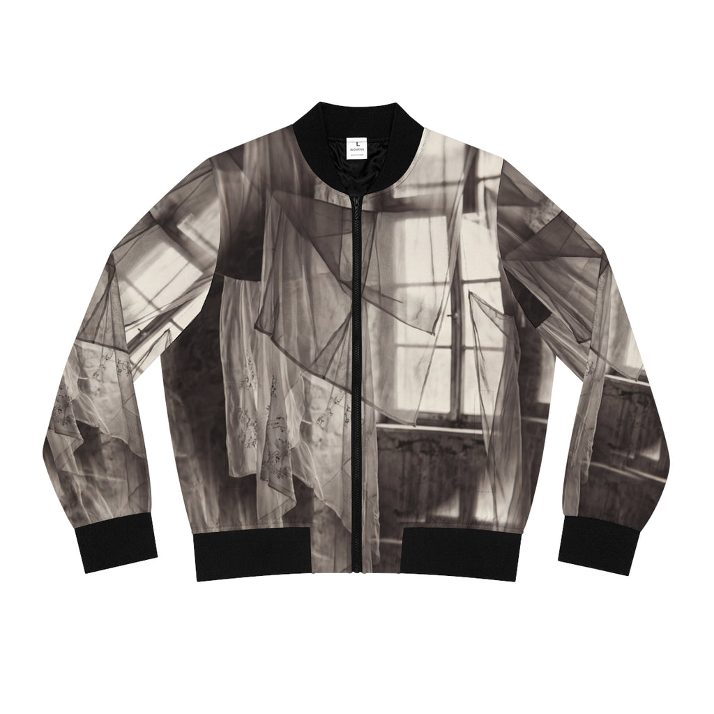 Women's Bomber Jacket - Spectral Veils | Echovira Gallery