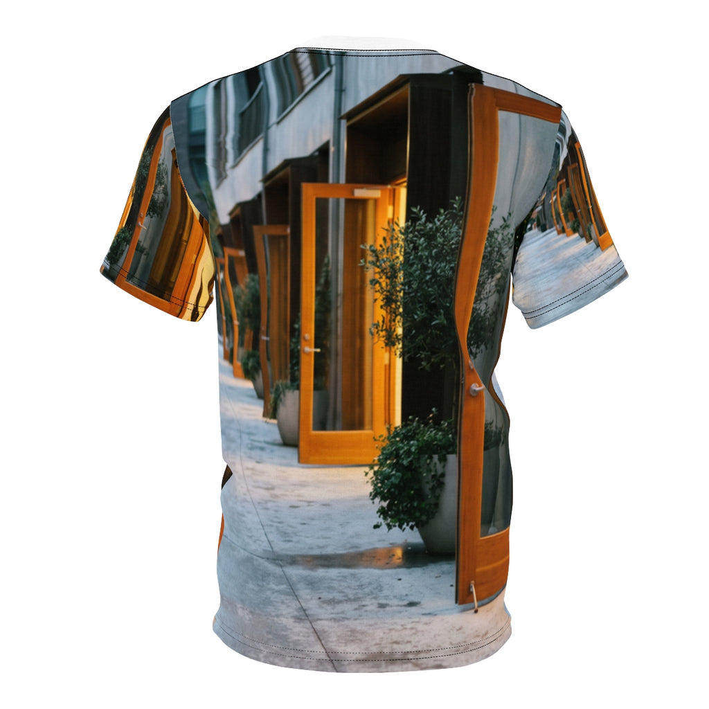 Men's Cut & Sew Tee - Twilight Courtyard | Echovira Gallery