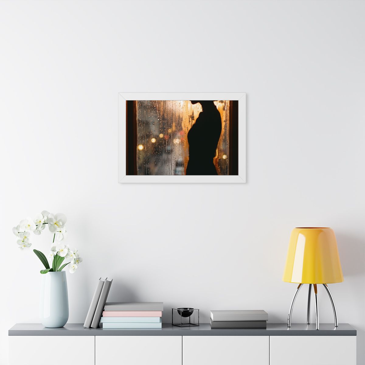 Framed Horizontal Poster - Twilight Rain — White (14×11... |...