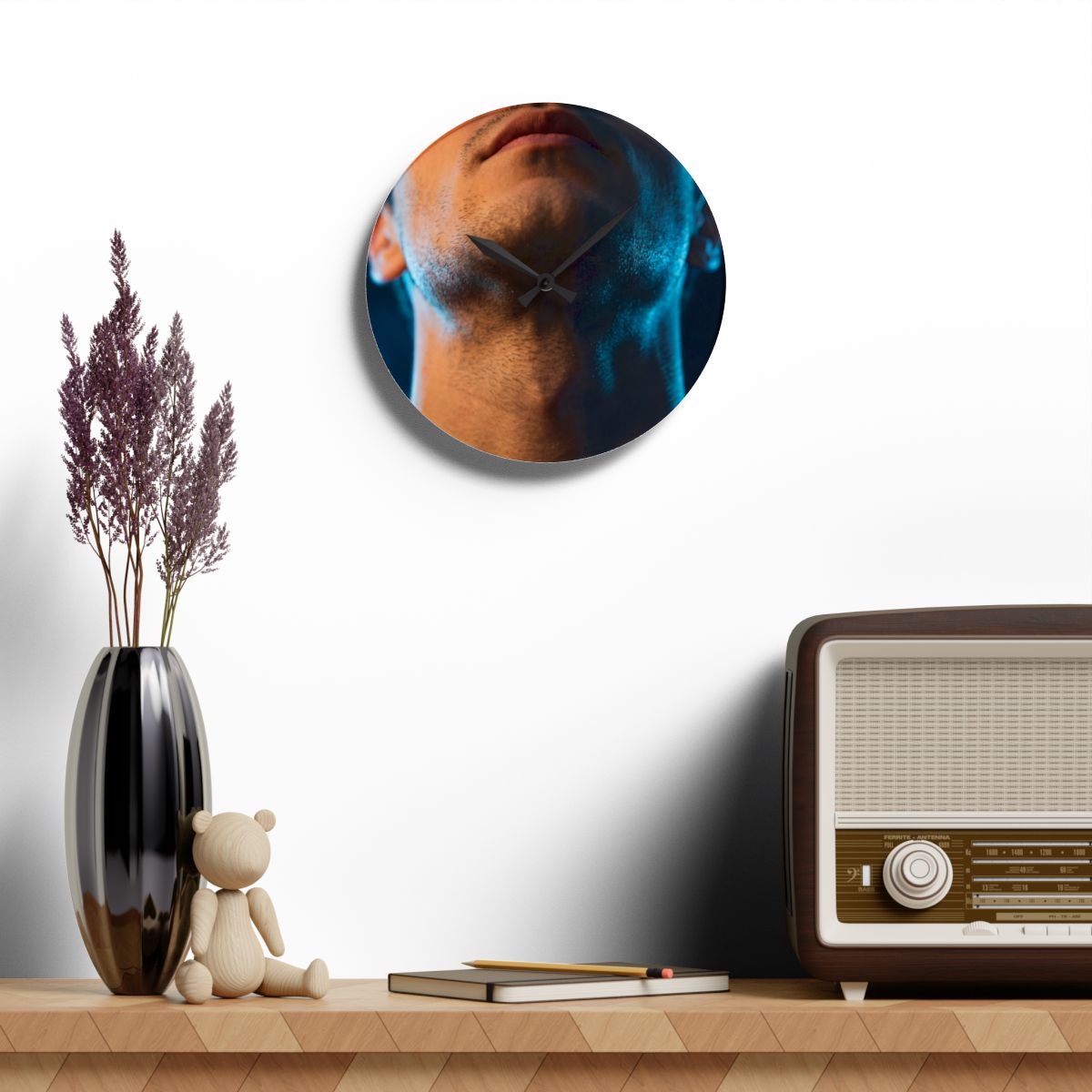 Acrylic Wall Clock - Synthwave Time