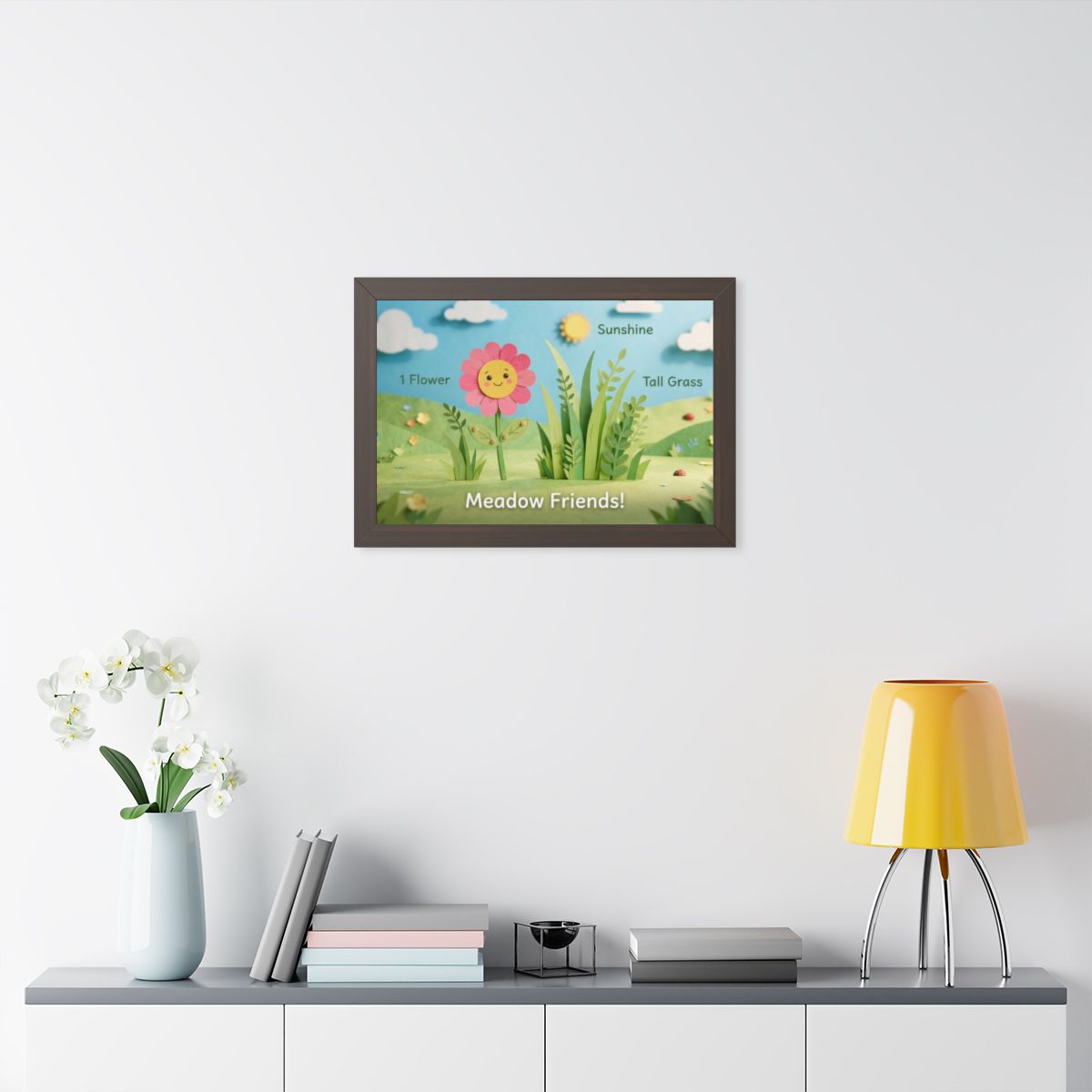 Framed Horizontal Poster - Meadow Vista — Walnut (14×11... |...