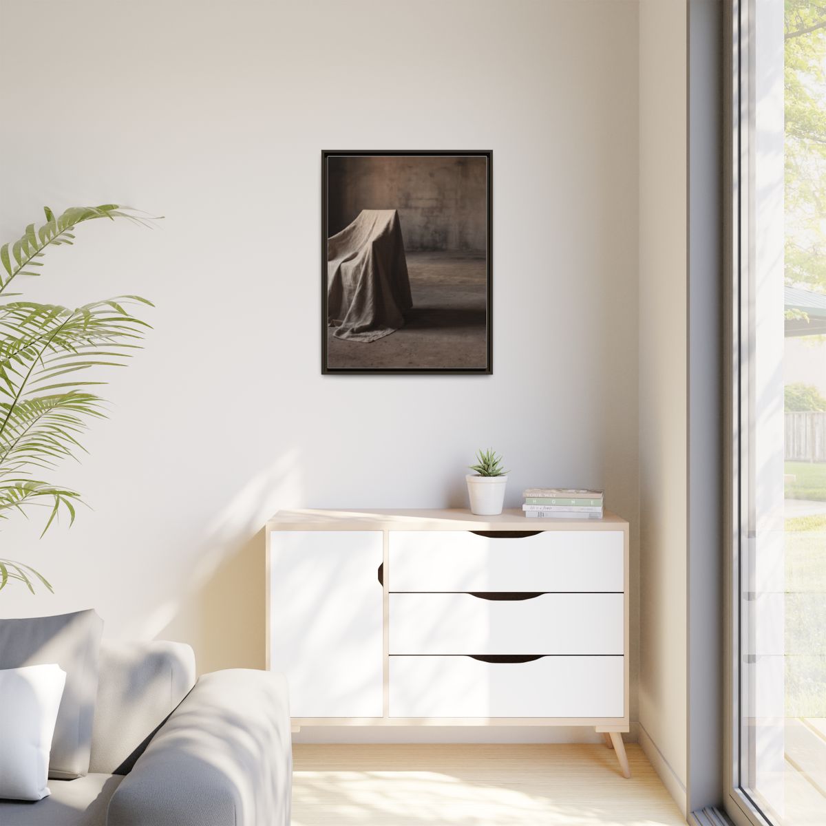 Matte Canvas, Framed - Draped Silence Still Life Art... |...