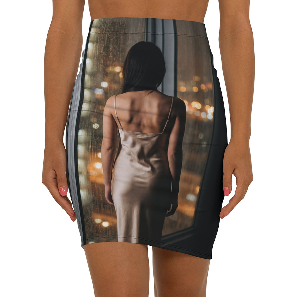 Mid-Waist Pencil Skirt - Lights
