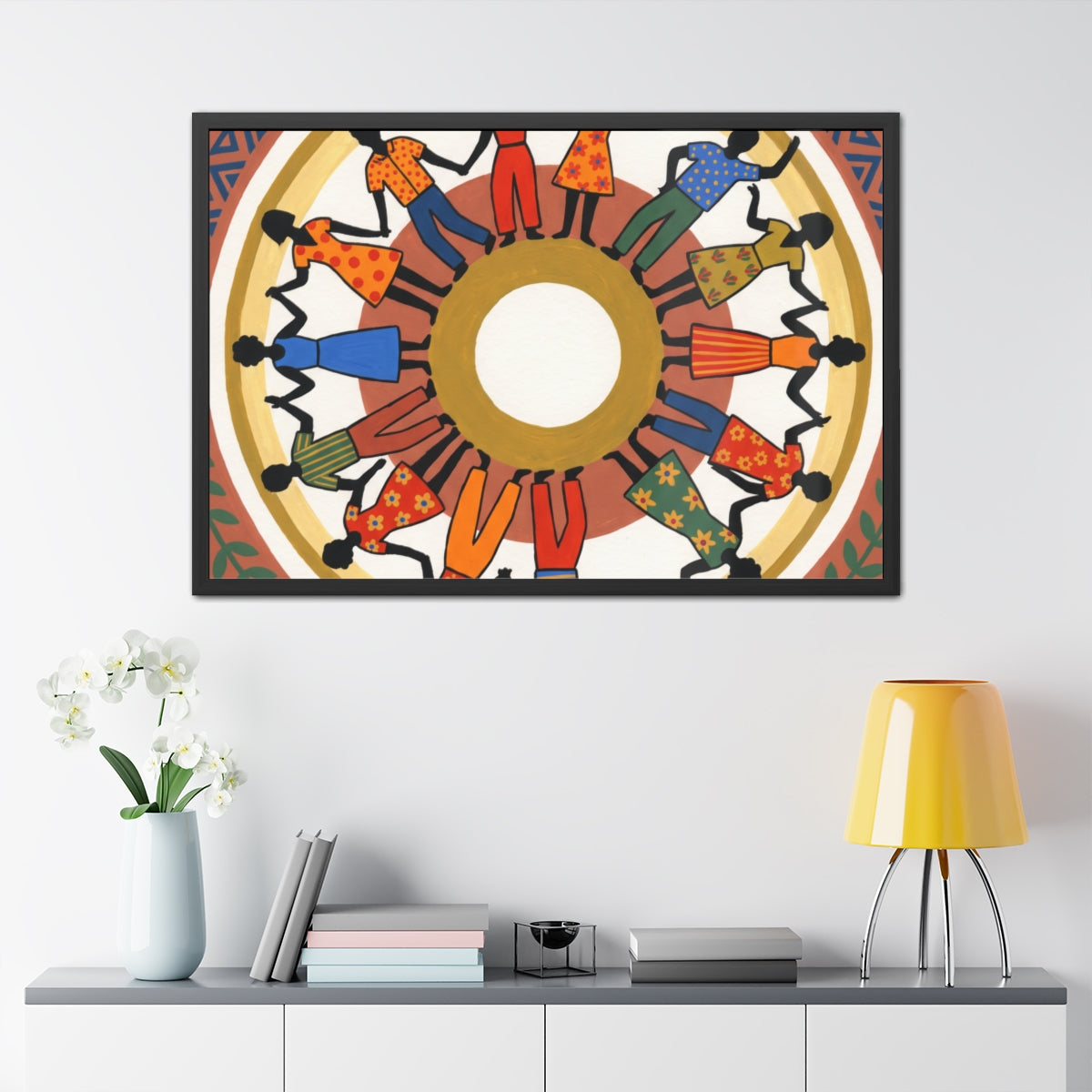 Framed Poster - Unity Mandala Folk Art (10×8, 12×8, 11×9......