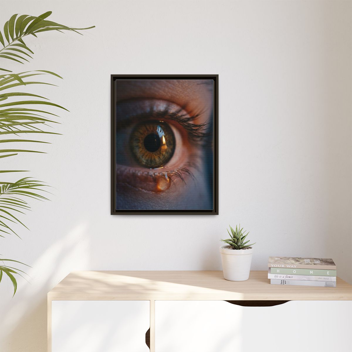 Matte Canvas, Framed - Amber Iris Reflection Fine Art Print...
