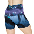 Women's Biker Shorts - Neon Canal Nocturne | Echovira...