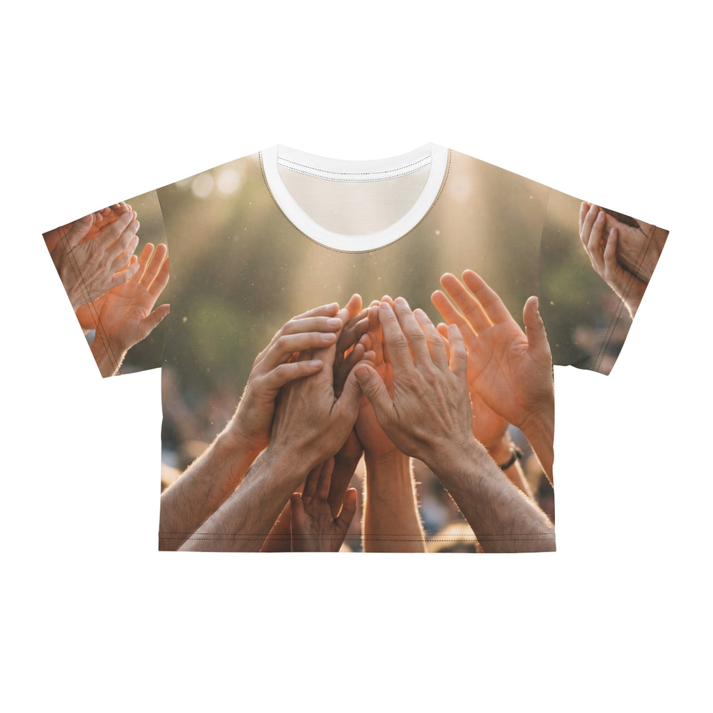 Crop Tee - Golden Rays of Unity Wall Art | Echovira Gallery