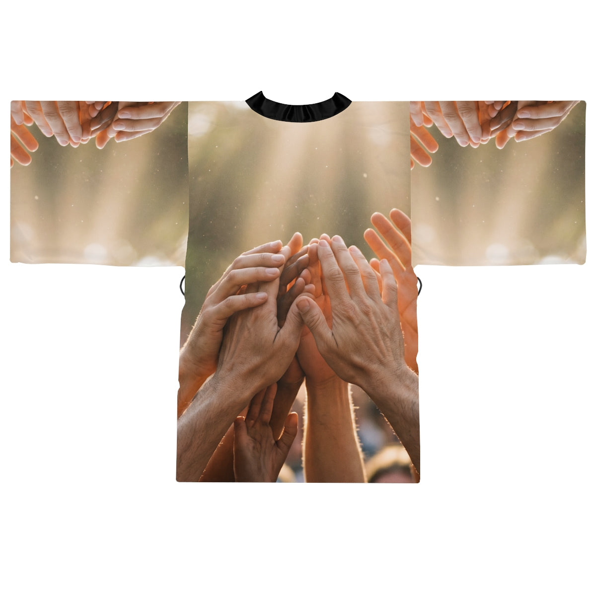 Long Sleeve Kimono Robe - Golden Rays of Unity Wall Art |...