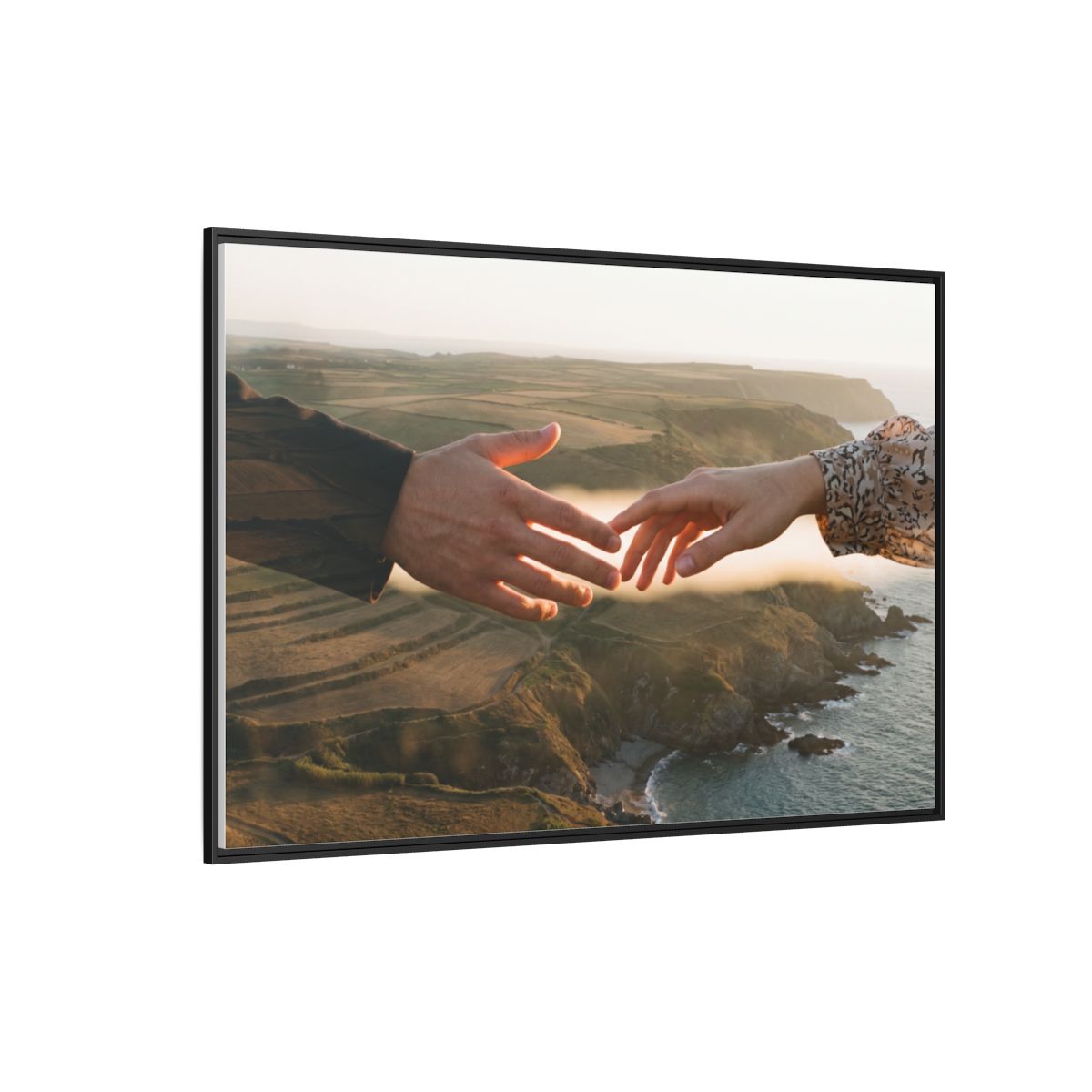 Matte Canvas, Framed - The Infinite Touch | Ethereal Coastal...